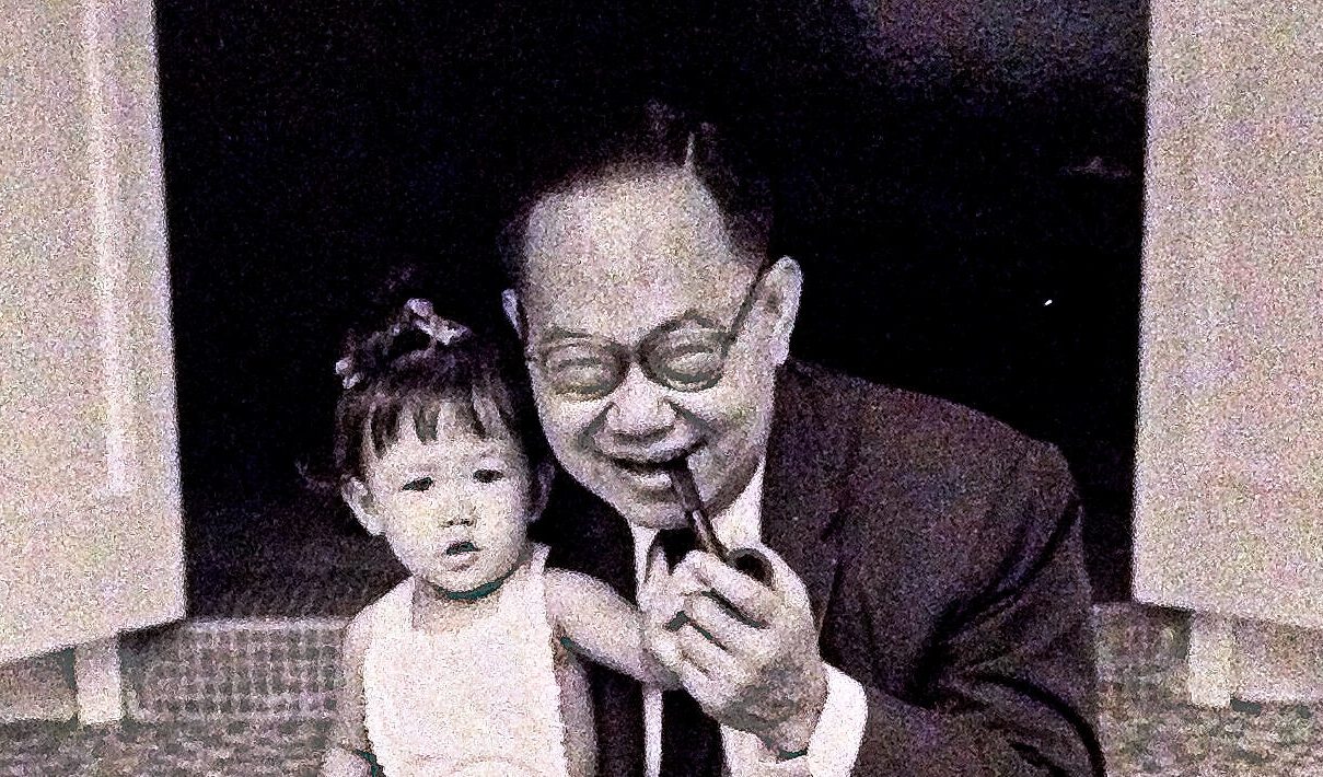 Lim Swee Aun with author and podcaster Yang-May Ooi (toddler)